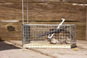 Mouse caught during a residential mouse control service